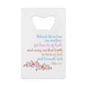 1 John 4:7 Bijbeltekst Verse regenboog Creditkaart Flessenopener (Achterkant)