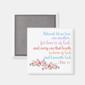 1 John 4:7 Bijbeltekst Verse regenboog Magneet (Voorkant / Achterkant)