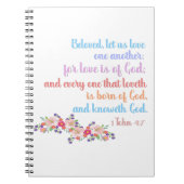 1 John 4:7 Bijbeltekst Verse regenboog Notitieboek (Voorkant)