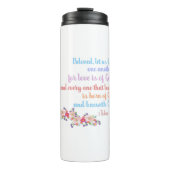 1 John 4:7 Bijbeltekst Verse regenboog Thermosbeker (Voorkant)