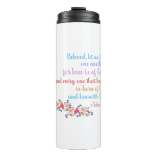 1 John 4:7 Bijbeltekst Verse regenboog Thermosbeker