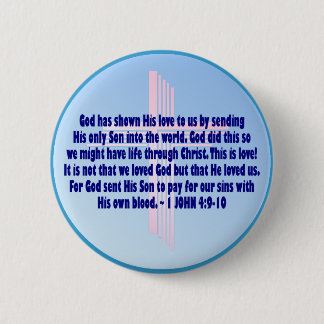 1 John 4:9-10 Ronde Button 5,7 Cm