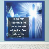 1 John 5:12 Canvas Afdruk (Insitu (Houten vloer))