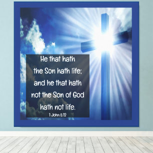1 John 5:12 Canvas Afdruk