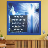 1 John 5:12 Canvas Afdruk (Insitu (Woonkamer))