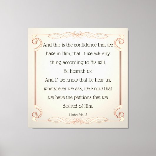 1 John 5:14-15 Canvas Afdruk (Voorkant)