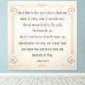1 John 5:14-15 Canvas Afdruk (Insitu (Houten vloer))