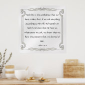 1 John 5:14-15 Poster (Keuken)