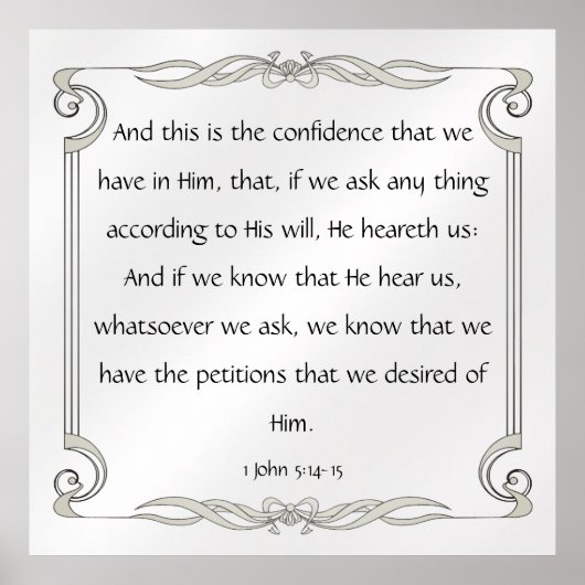 1 John 5:14-15 Poster (Voorkant)