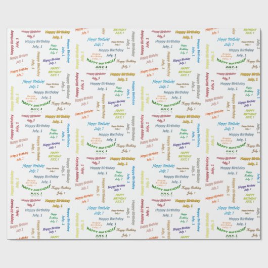 1 juli, cadeaupapier voor thuisdag (Vlak)