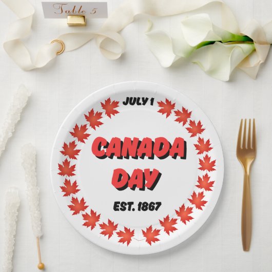 1 juli Dag van Canada Est. 1867 Papieren Bordje (Huwelijk)