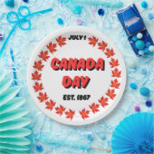 1 juli Dag van Canada Est. 1867 Papieren Bordje (Feest)