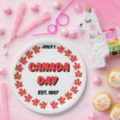 1 juli Dag van Canada Est. 1867 Papieren Bordje (Feest)