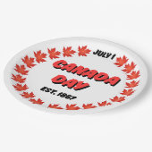 1 juli Dag van Canada Est. 1867 Papieren Bordje (Gekanteld)