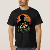 #1 Kat Vader Papa's Beste Vriend Kat Tee T-shirt (Voorkant)