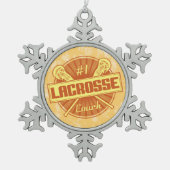 #1 kerstboomverkleuring lacrosse coach tin sneeuwvlok ornament (Voorkant)