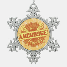 #1 kerstboomverkleuring lacrosse coach tin sneeuwvlok ornament