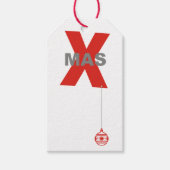 1 Kerstmis met Ornament met kerstbomen + jouw teks Cadeaulabel (Voorkant)