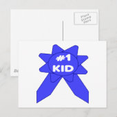 #1 Kind met Blauwe Lint Briefkaart (Voorkant / Achterkant)
