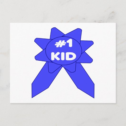 #1 Kind met Blauwe Lint Briefkaart (Voorkant)