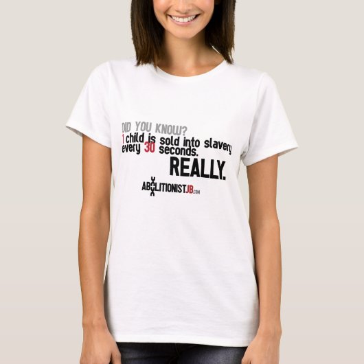 1 Kind om de 30 seconden verkocht T-shirt (Voorkant)