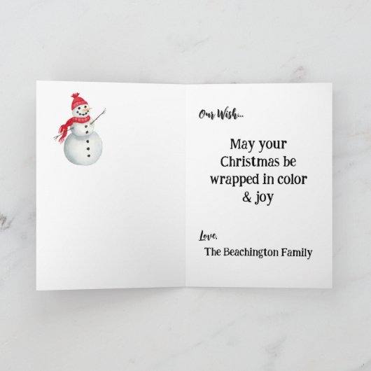 * 1 kleurrijke grillige kerstmeisje cadeau AP97 Bedankkaart (Binnen)