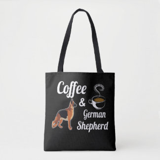 1 koffie en Duitse herder Tote Bag