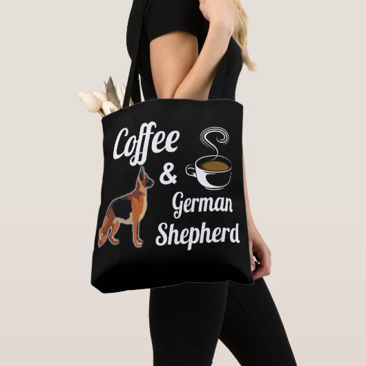 1 koffie en Duitse herder Tote Bag (Dichtbij)