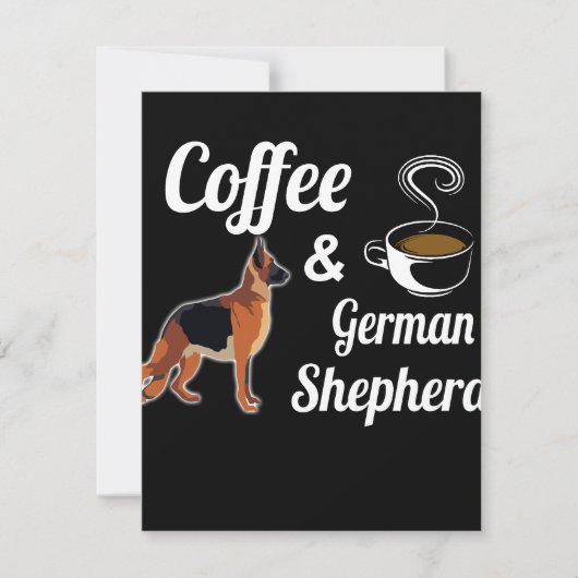 1 Koffie en Duitse Herdershond Kaart (Voorkant)