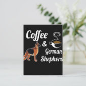 1 Koffie en Duitse Herdershond Kaart (Staand voorkant)
