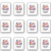 1 kopje bloemen sticker (Voorkant)