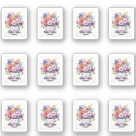 1 kopje bloemen sticker