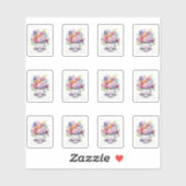 1 kopje bloemen sticker (Vel)