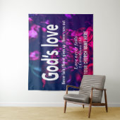 1 Kor 13:8 GOD'S LIEFDE FAALT NOOIT Kerk Wandkleed (In situ)
