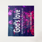 1 Kor 13:8 GOD'S LIEFDE FAALT NOOIT Kerk Wandkleed (Voorkant)