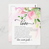 1 Korinthe 13:4-8 Liefde is Geduldig Roze Magnolia Briefkaart (Voorkant / Achterkant)