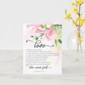 1 Korinthe 13:4-8 Liefde is Geduldig Roze Magnolia Kaart (Gele Bloem)