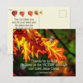 1 Korinthe 15:57 Dank zij God!, Herfst Briefkaart (Voorkant / Achterkant)