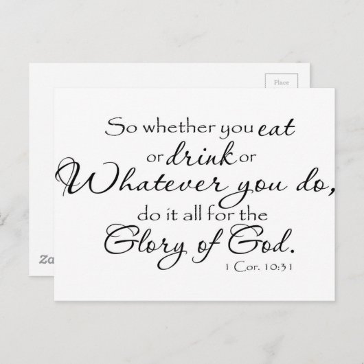 1 Korintiërs 10:31 Wandlof Briefkaart (Voorkant / Achterkant)