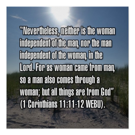 1 Korintiërs 11:11-12 WEBU Perfect Poster (Voorkant)