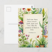 1 Korintiërs 13:13 Christelijk Bijbelvers Briefkaart (Voorkant / Achterkant)