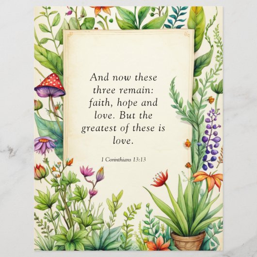 1 Korintiërs 13:13 Christelijk Bijbelvers Flyer (Voorkant)