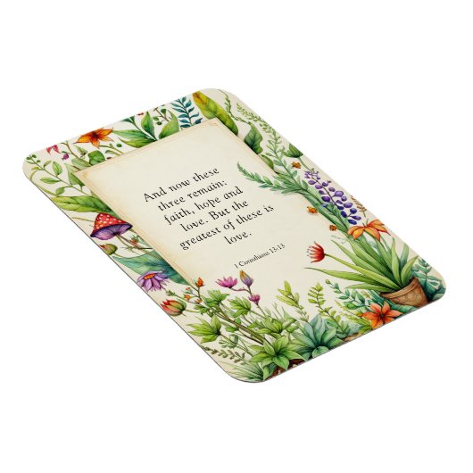 1 Korintiërs 13:13 Christelijk Bijbelvers Magneet (Rechterzijde)