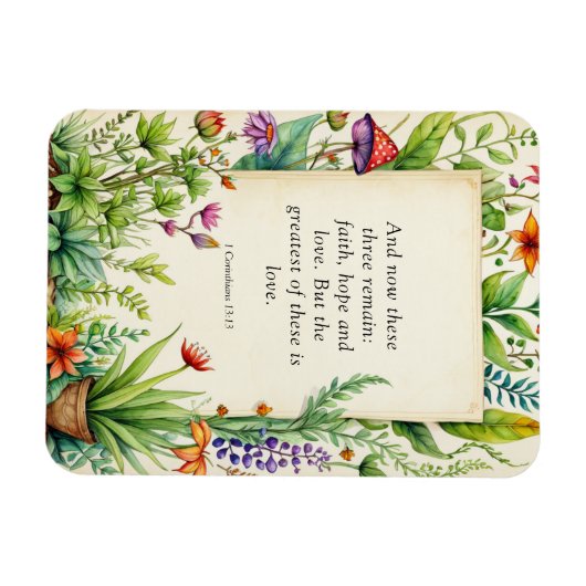 1 Korintiërs 13:13 Christelijk Bijbelvers Magneet (Horizontaal)