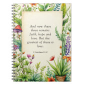1 Korintiërs 13:13 Christelijk Bijbelvers Notitieboek (Voorkant)