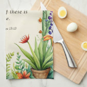 1 Korintiërs 13:13 Christelijk Bijbelvers Theedoek (Quarter Fold)