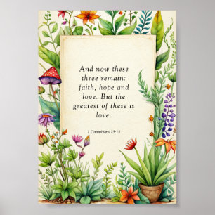 1 Korintiërs 13:13 Christelijke Bijbelvers Poster