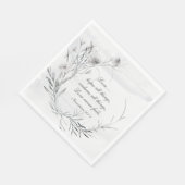 1 Korintiërs 13:13 Elegant grijs bloemige Waterver Servet