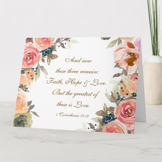 1 Korintiërs 13:13 Geloof Hoop Liefde Bijbel Groot Kaart (Voorkant)