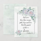 1 Korintiërs 13:13 Geloof Hoop Liefde, Bijbelvers Briefkaart (Voorkant / Achterkant)